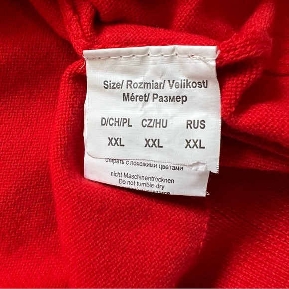 Marie Lund Vtg Red Long Sleeves Button Lace Knit Cardigan Sweater Holidays XL - Picture 11 of 14